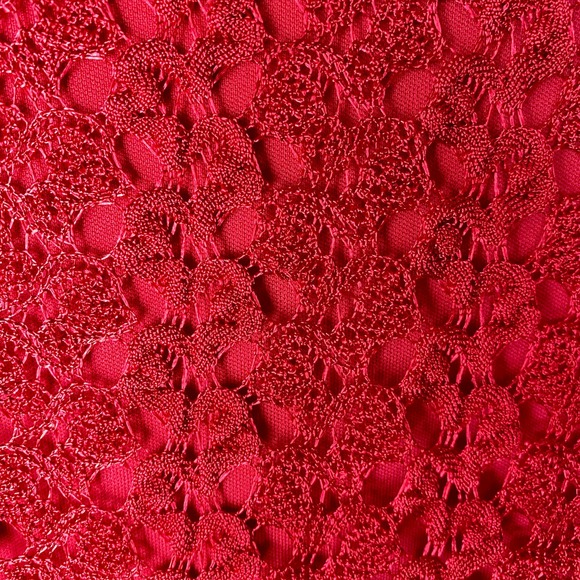 ROZ & ALI Women's Crochet Lace Top 3/4 Bell Sleeve Red-Medium - Picture 7 of 7